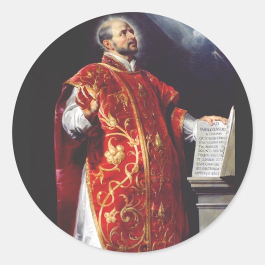 Saint Ignatius van Loyola Ronde Sticker (Voorkant)