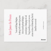 Saint Jacques la carte de prière persane (Dos)