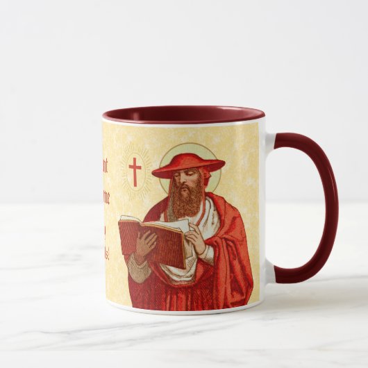 Saint Jérôme comme cardinal avec livre (P 004) Mug (Droite)