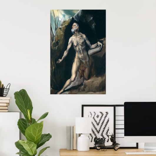 Saint Jérôme - El Greco, affiche d'art grec (Bureau à domicile)