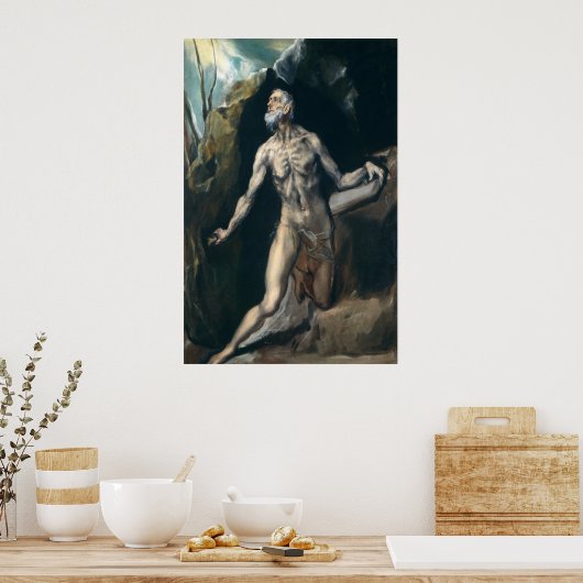 Saint Jerome - El Greco, Grieks Poster met fijne k (Keuken)