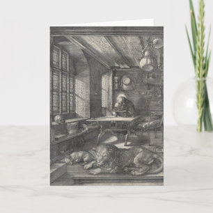 Saint Jerome in zijn studie door Albrecht Durer Kaart