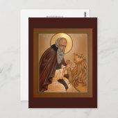 Saint Jerome Prayer Card Briefkaart (Voorkant / Achterkant)