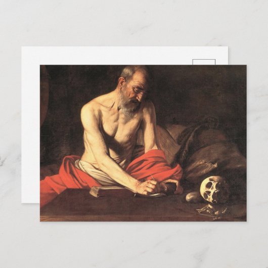 Saint Jerome Writing - Caravaggio Briefkaart (Voorkant / Achterkant)