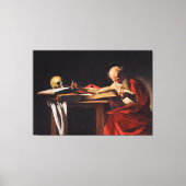 Saint Jerome Writing van Michelangelo Caravaggio Canvas Afdruk (Voorkant)