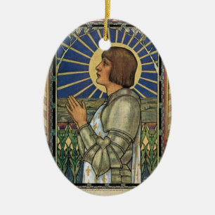 Saint Joan of Arc Glas in lood Afbeelding Keramisch Ornament