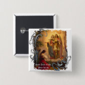Saint Joan of Arc Pin Vierkante Button 5,1 Cm (Voorkant /achterkant)