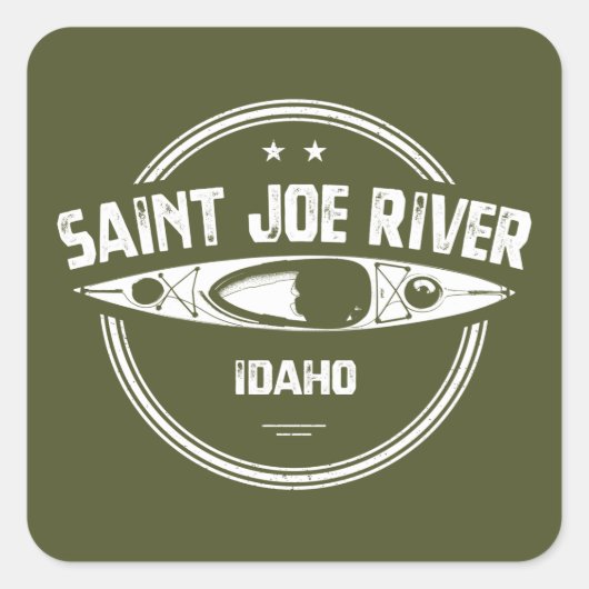 Saint Joe River Idaho Kayaking Vierkante Sticker (Voorkant)