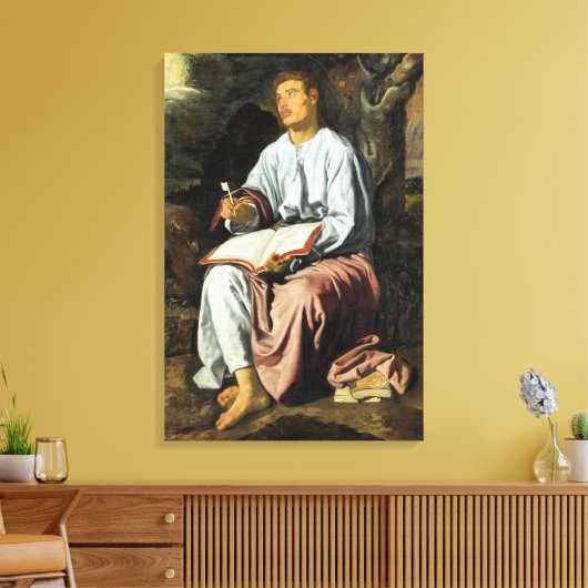 Saint John at Patmos, fine art, Canvas Afdruk (Insitu (Woonkamer))