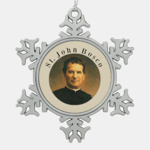 Saint John Bosco Tin Sneeuwvlok Ornament