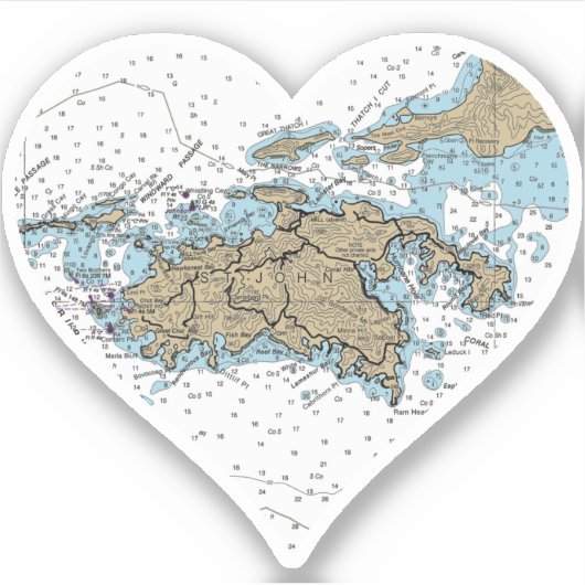 Saint John USVI Chart Sticker (Voorkant)
