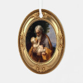Saint Joseph and Infant Jesus Advent Jesse Tree Metalen Ornament (Voorkant links)