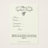 Saint Joseph Bouquet spirituel prière Carte Sainte (Dos)