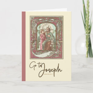 Saint Joseph Enfant Jésus Vintage Carte religieuse