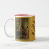 Saint Joseph Prayer Tweekleurige Koffiemok (Links)