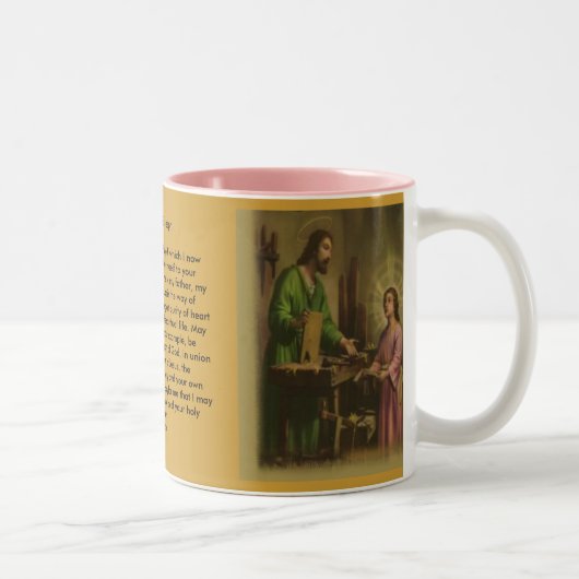 Saint Joseph Prayer Tweekleurige Koffiemok (Rechts)