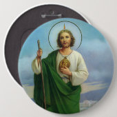 Saint Jude Apostle katholieke Groen Ronde Button 6,0 Cm (Voorkant /achterkant)