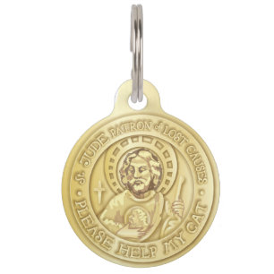 Saint Jude, Help mijn kat, medaille en ID-label Huisdierpenning