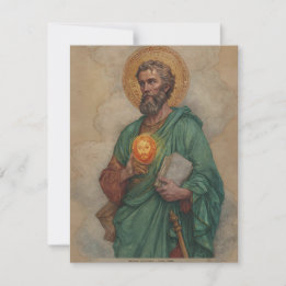Saint Jude Holding Holy Icon and Book Feestdagenkaart