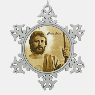 Saint Jude Tin Sneeuwvlok Ornament