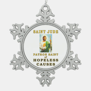 SAINT JUDE TIN SNEEUWVLOK ORNAMENT