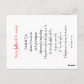 Saint Julia van Corsica Briefkaart (Achterkant)