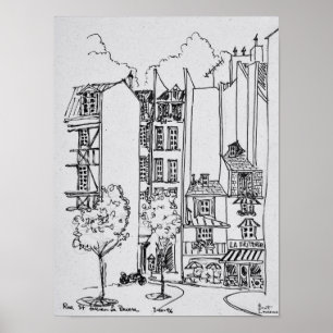 Saint-Julien-le-Pauvre Straat Parijs, Frankrijk Poster