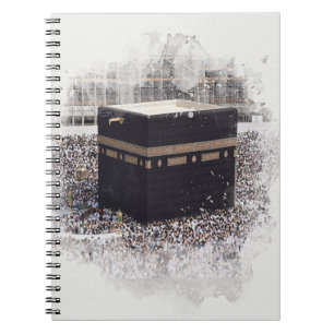 Saint Kaaba, Masjid Al Haram, waterverf illustrati Notitieboek