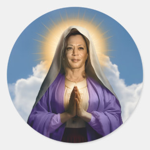 Saint Kamala Harris Gebedskaars Ronde Sticker