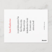 Saint Katherine Prayer Card Briefkaart (Achterkant)