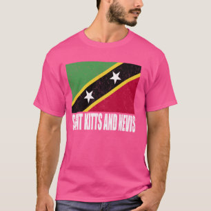 Saint Kitts en Nevis Flag Grunge souvenir T-shirt