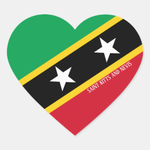 Saint Kitts en Nevis Flag Splendid Patriotic Hart Sticker