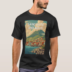 Saint Kitts en Nevis Illustratie Reis Kunst T-shirt