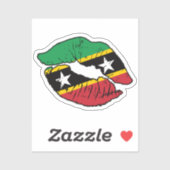 Saint Kitts en Nevis Kittitian Lipstick Liefde Vla Sticker (Vel)