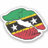 Saint Kitts en Nevis Kittitian Lipstick Liefde Vla Sticker (Voorkant)