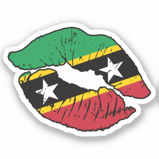 Saint Kitts en Nevis Kittitian Lipstick Liefde Vla Sticker (Voorkant)
