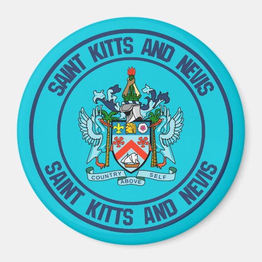 Saint Kitts en Nevis Round Emblem Magneet (Voorkant)