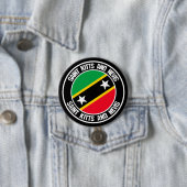 Saint Kitts en Nevis Round Emblem Ronde Button 7,6 Cm (In situ)