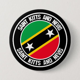 Saint Kitts en Nevis Round Emblem Ronde Button 7,6 Cm