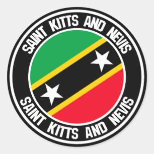 Saint Kitts en Nevis Round Emblem Ronde Sticker