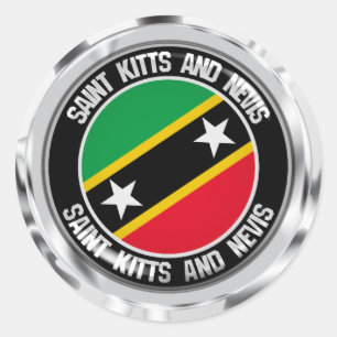 Saint Kitts en Nevis Round Emblem Ronde Sticker