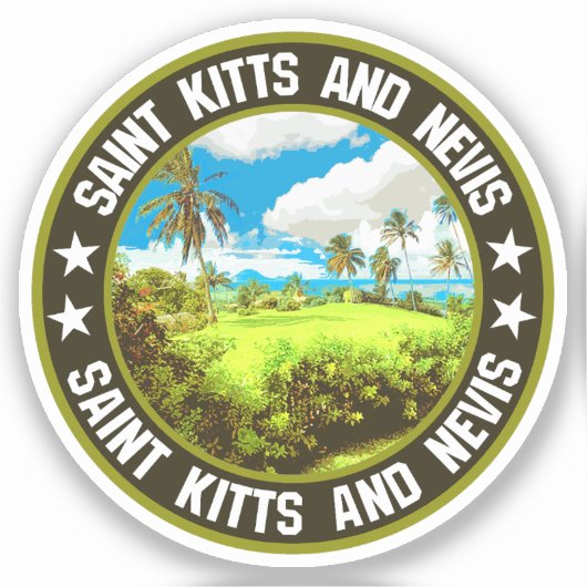 Saint Kitts en Nevis Sticker (Voorkant)
