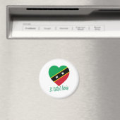 Saint Kitts en Nevis Vlag Hart Magneet (Insitu (Vaatwasser))