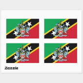Saint Kitts en Nevis Vlag & Wapen Rechthoekige Sticker (Vel)