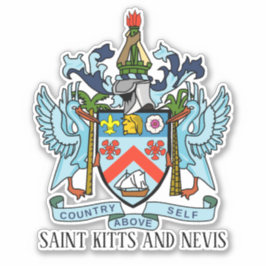 Saint Kitts Nevis Nationaal wapen Patriottisch Sticker