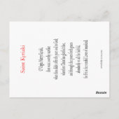 Saint Kyriaki Prayer Card Briefkaart (Achterkant)