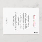 Saint Lawrence Prayer Kaart (Achterkant)