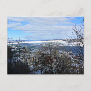 Saint Lawrence River in Winter, Quebec, Canada Briefkaart