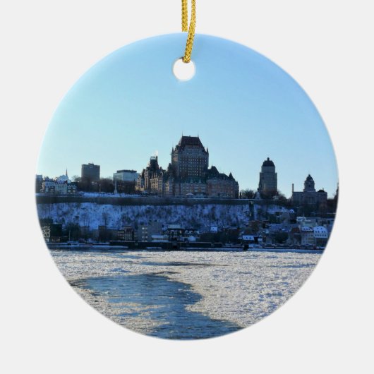 Saint Lawrence River & Old Quebec City, Quebec Keramisch Ornament (Voorkant)