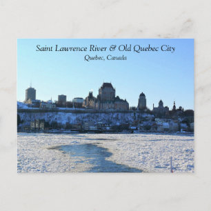 Saint Lawrence rivier & Oude Stad Quebec, Quebec Briefkaart
